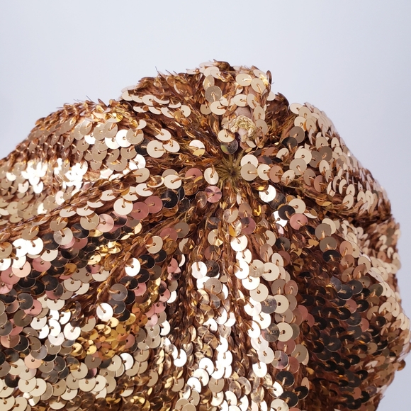 Vintage Gold Sequins Slouchy Hat - Picture 8 of 9